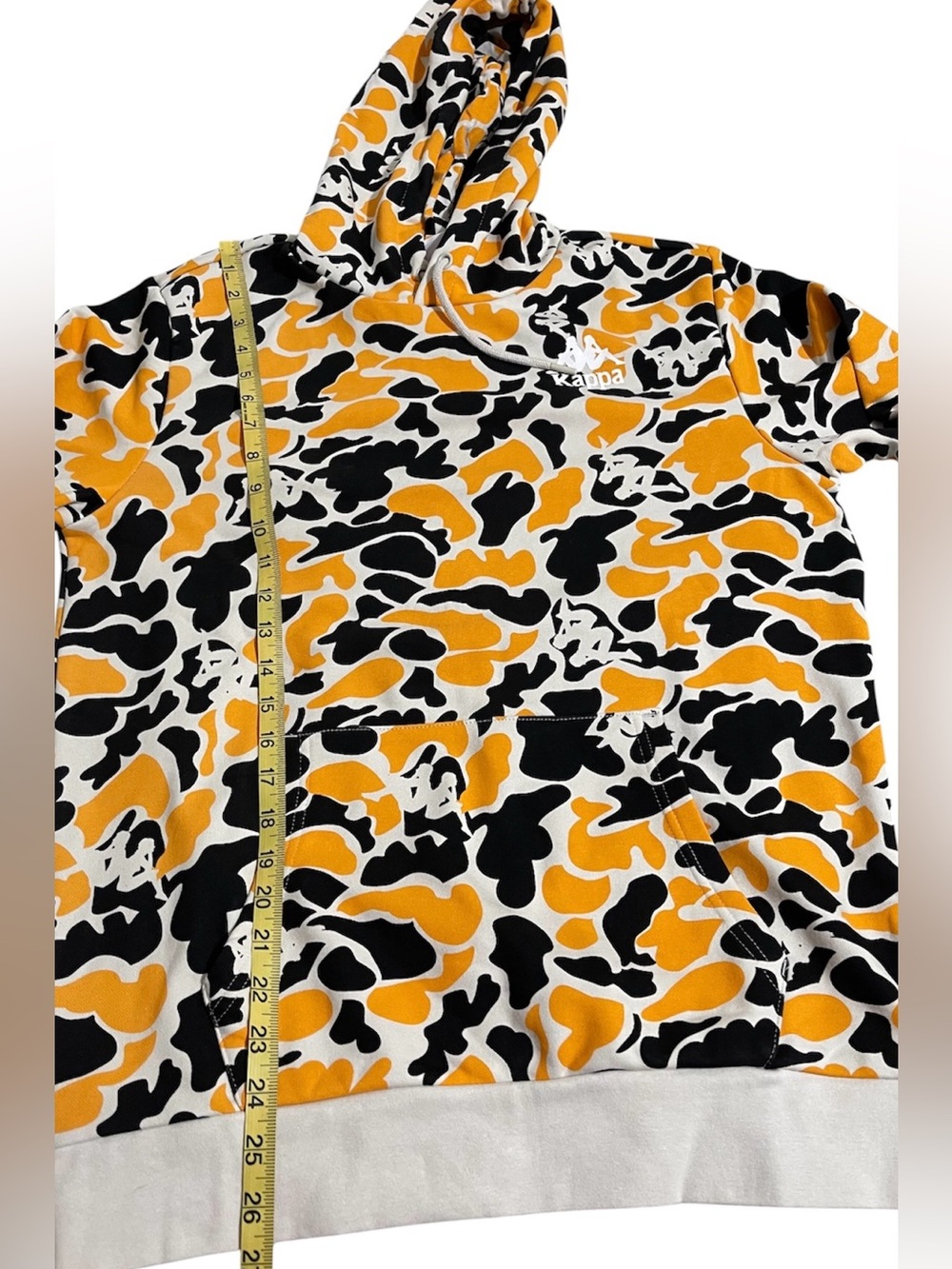 Kappa Orange Black White Camo Pullover Hoodie - Picture 7 of 11